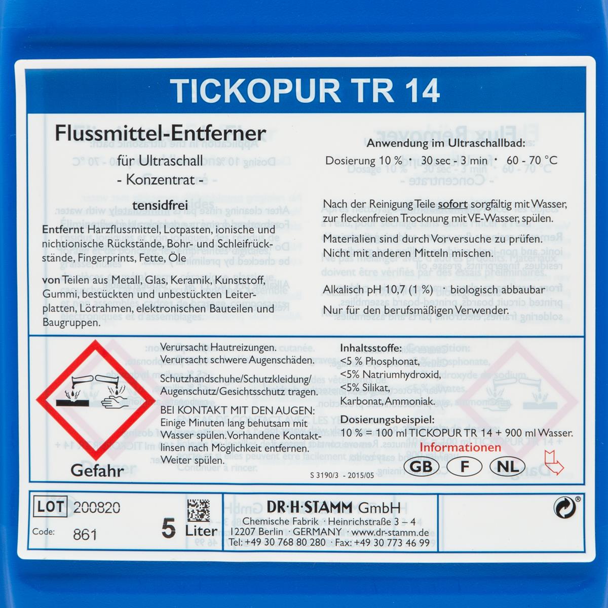 TICKOPUR TR 14 Etikett