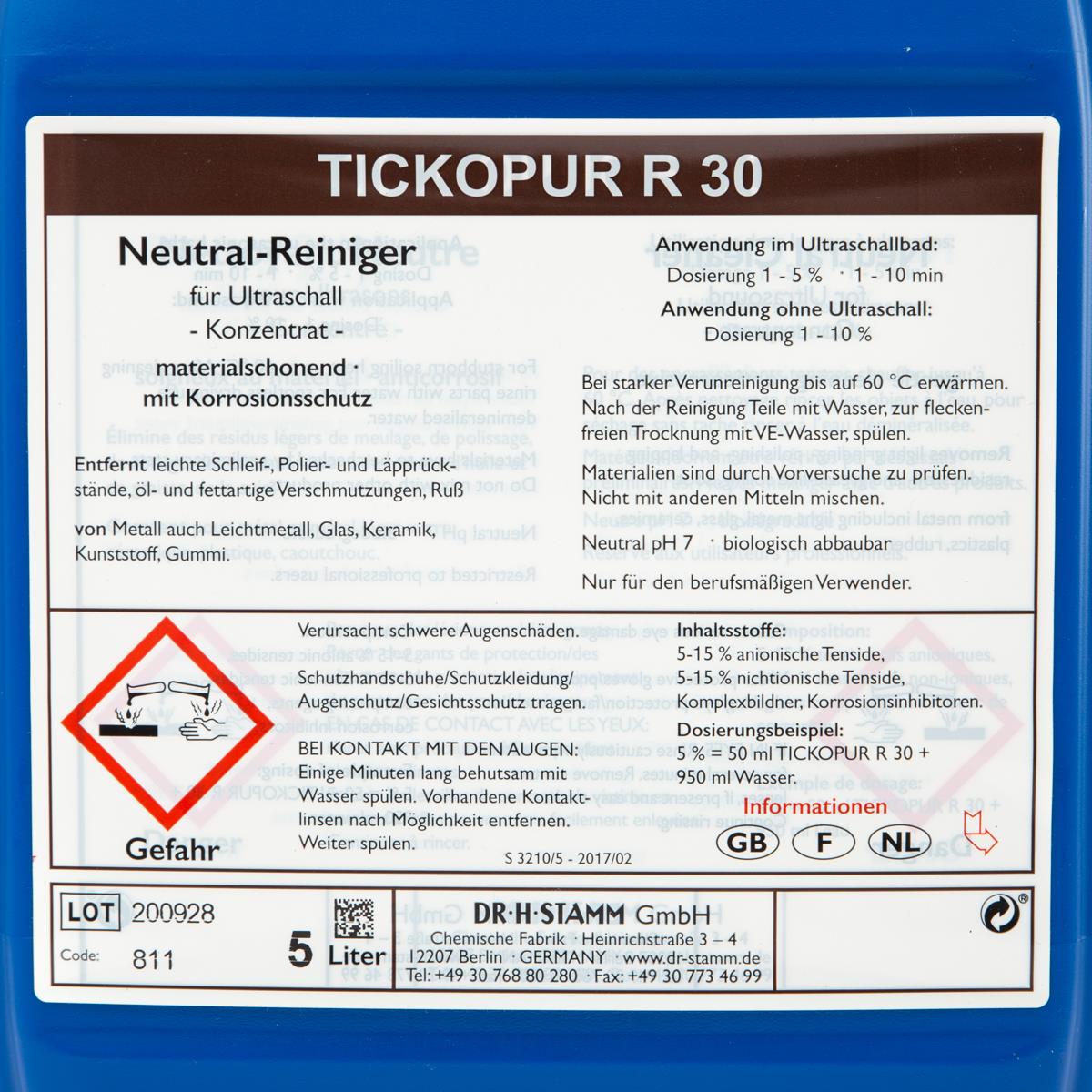 TICKOPUR R 30 Etikett