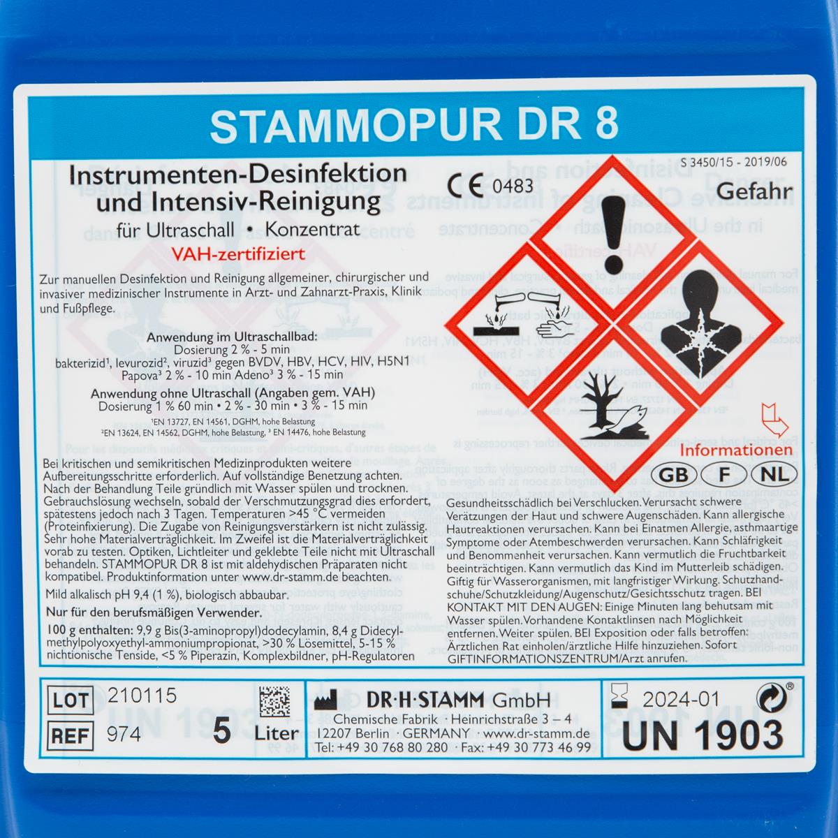 STAMMOPUR DR 8 Etikett