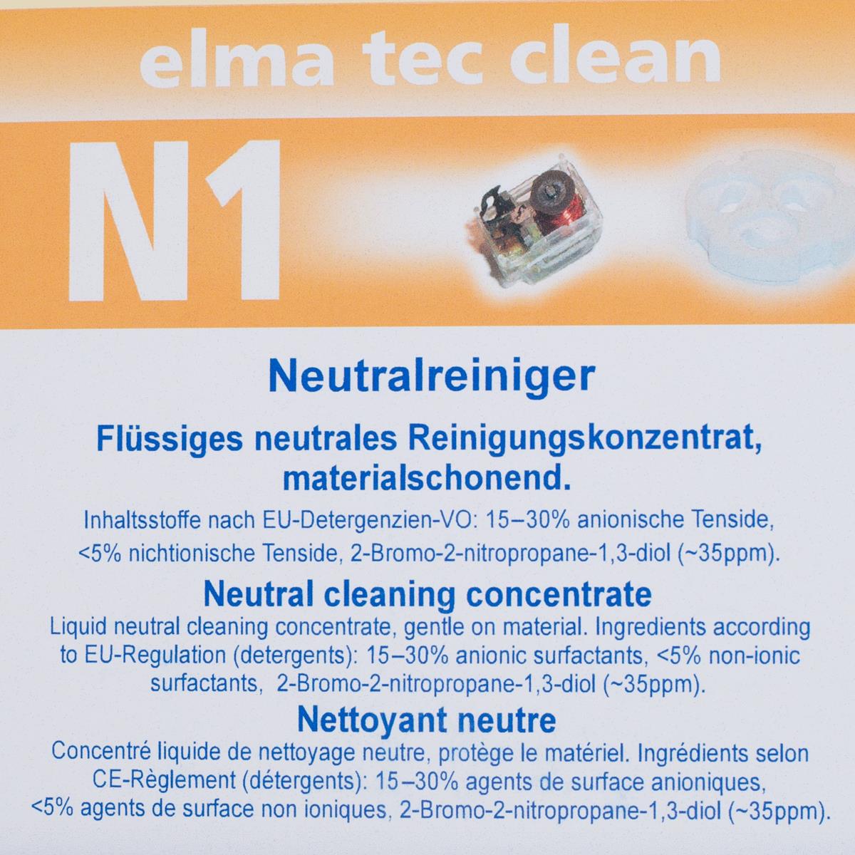elma tec clean N1 Etikett