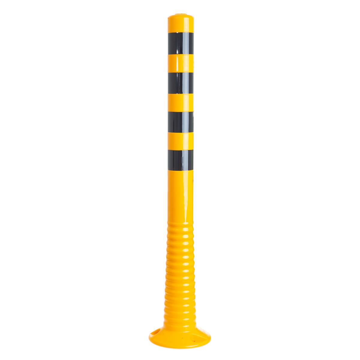 Leitpoller Flexipfosten, gelb mit schwarzen Streifen, 80 mm Durchmesser