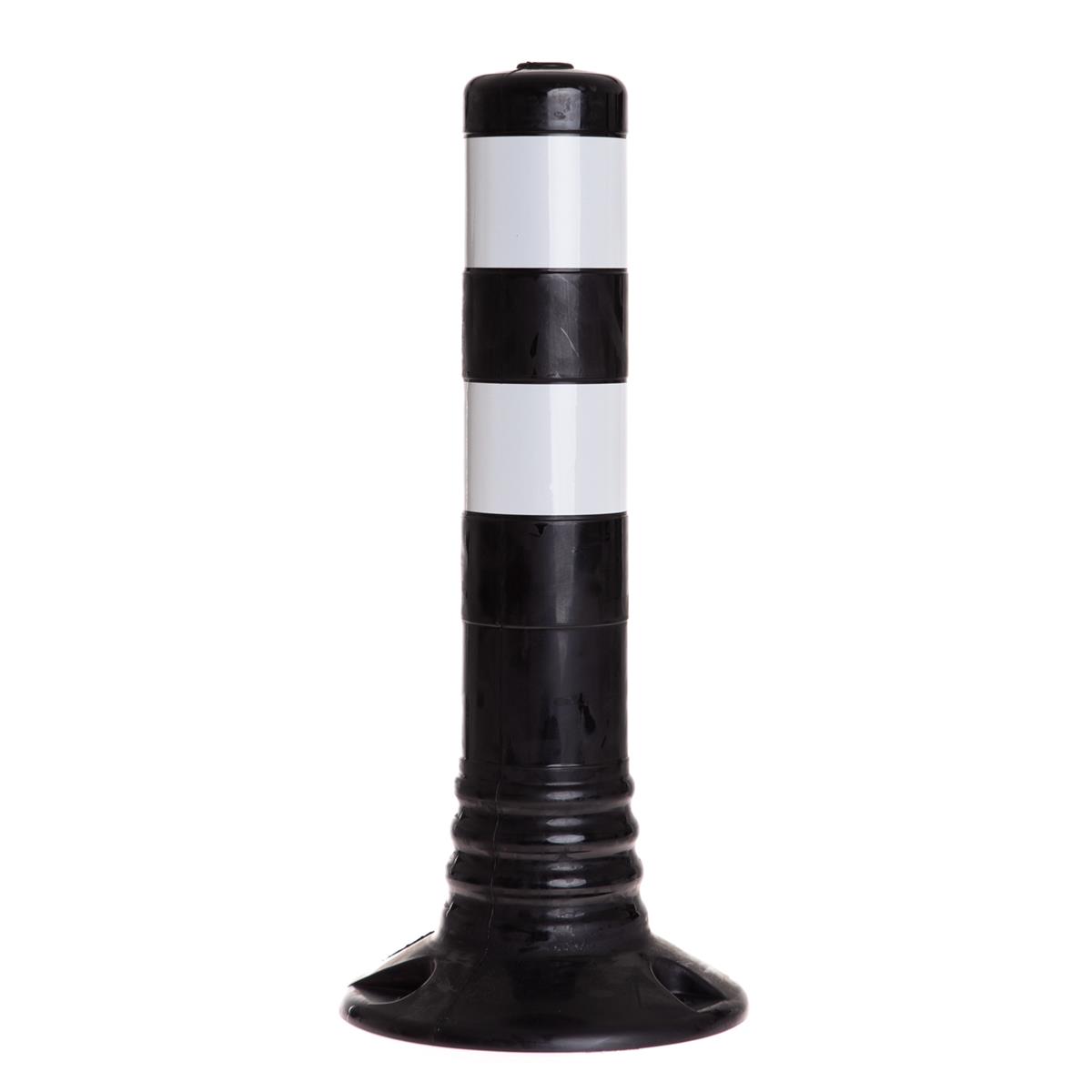 Leitpoller Flexipfosten, schwarz-silber, 80 mm Durchmesser