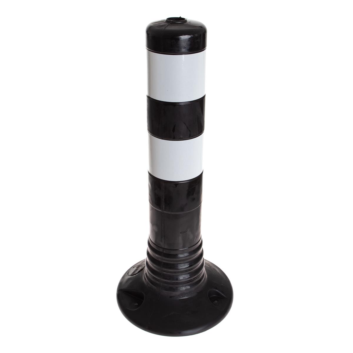 Leitpoller Flexipfosten, schwarz-silber, 80 mm Durchmesser
