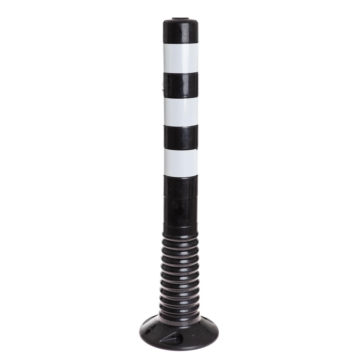 Leitpoller Flexipfosten, schwarz-silber, 80 mm Durchmesser