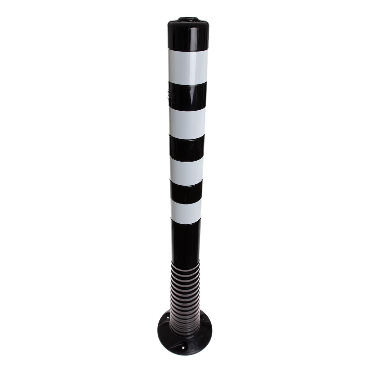 Leitpoller Flexipfosten, schwarz-silber, 80 mm Durchmesser