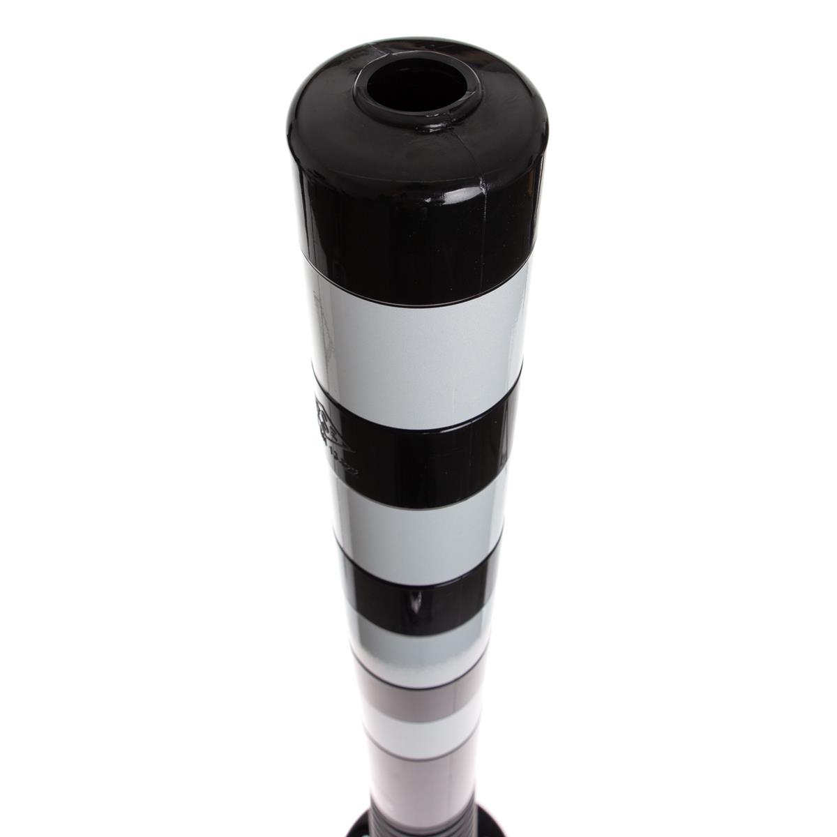 Leitpoller Flexipfosten, schwarz-silber, 80 mm Durchmesser
