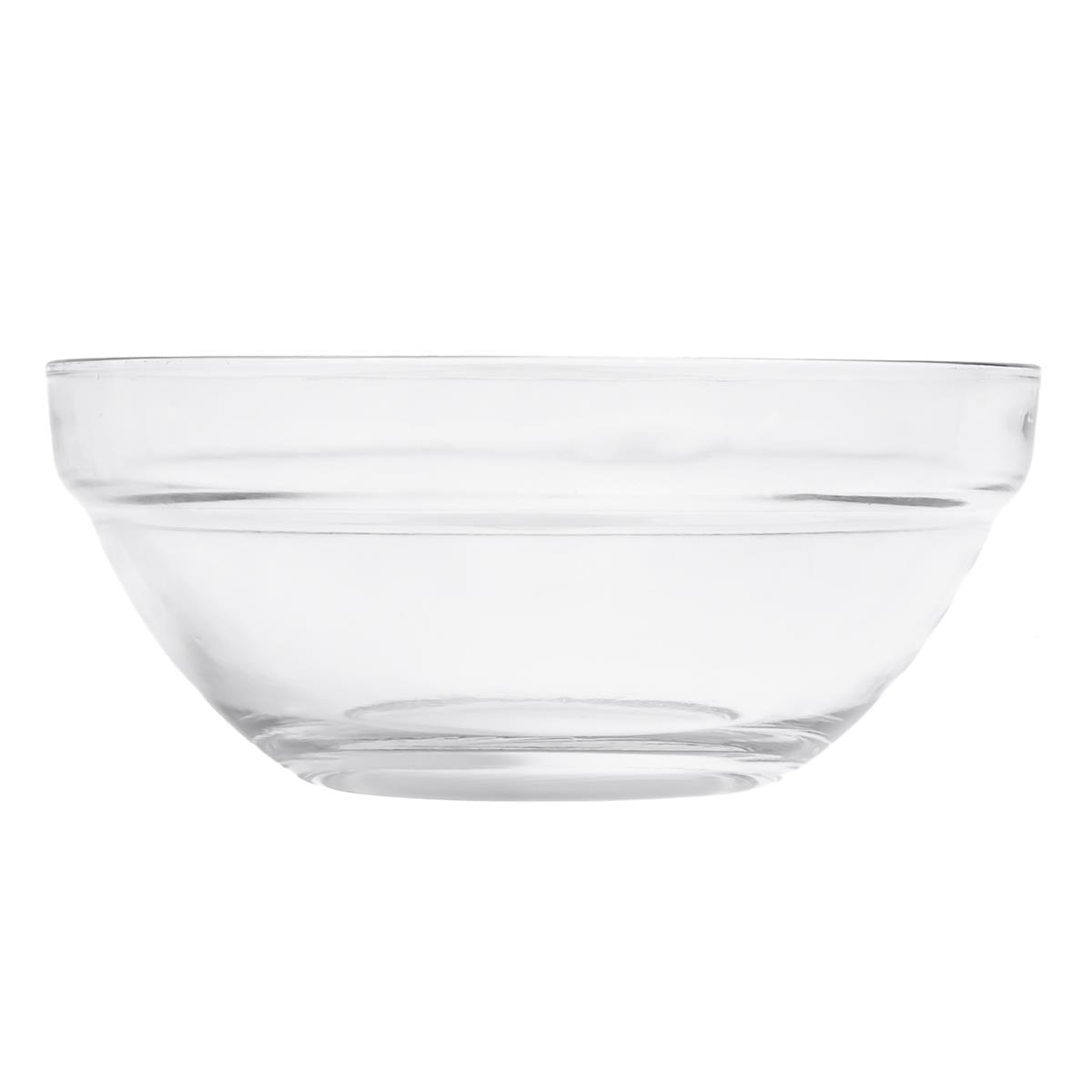 Glasschale 14 cm Ø, 0,52 l, gehärtetes Glas, stapelbar – VE 6