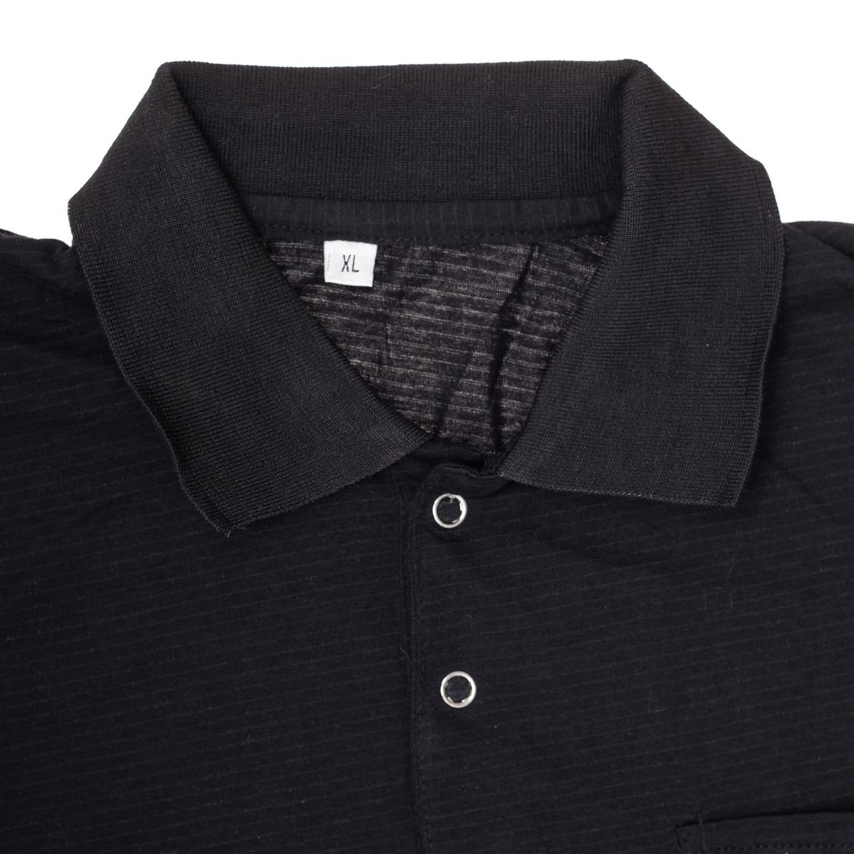 ESD Polo Shirt, Schwarz, V-Ausschnitt, Kragen