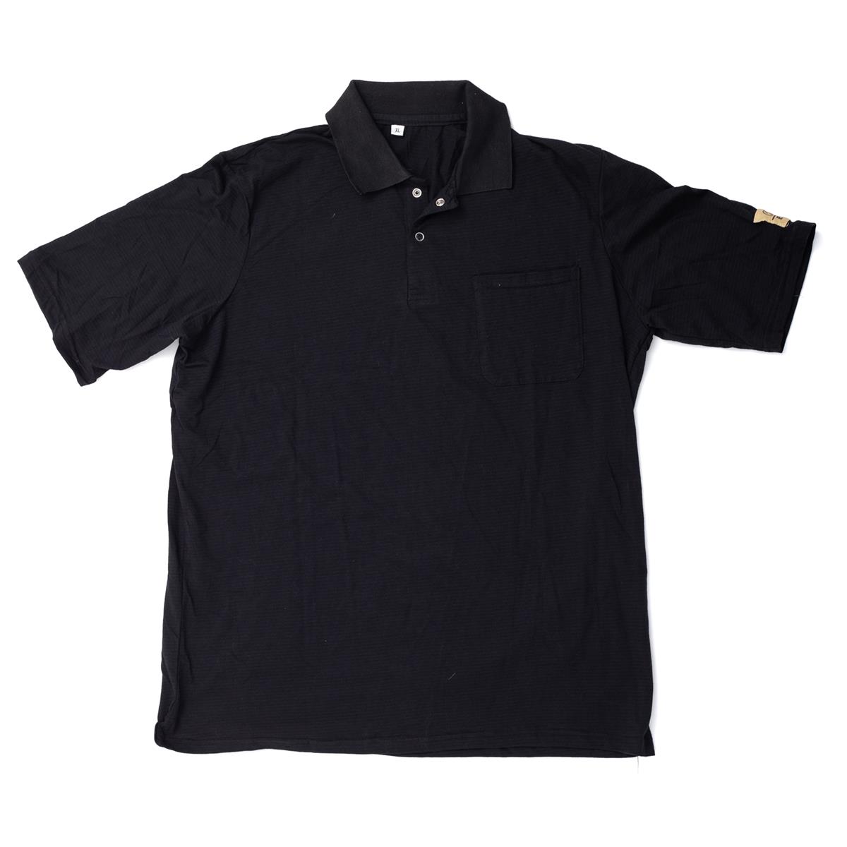 ESD Polo Shirt, Schwarz, V-Ausschnitt, Komplett