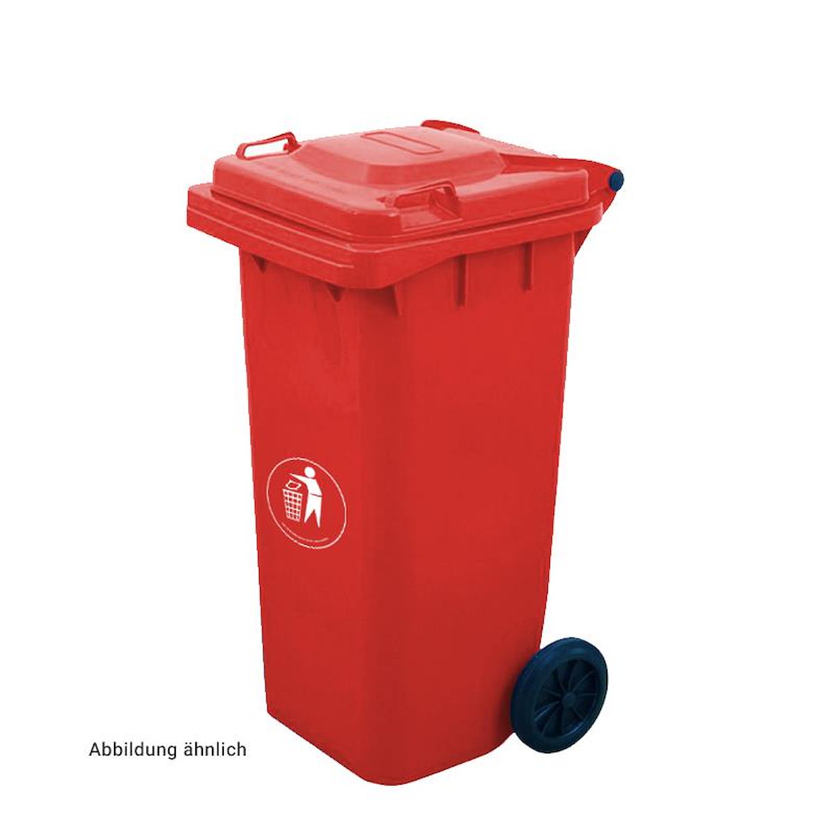 Mülltonne mit Rädern, Rot