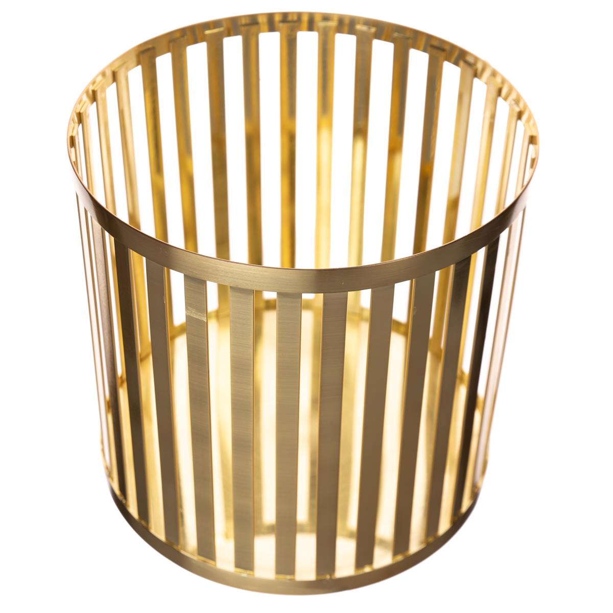 Korb/Ständer aus  Metall, gold brushed