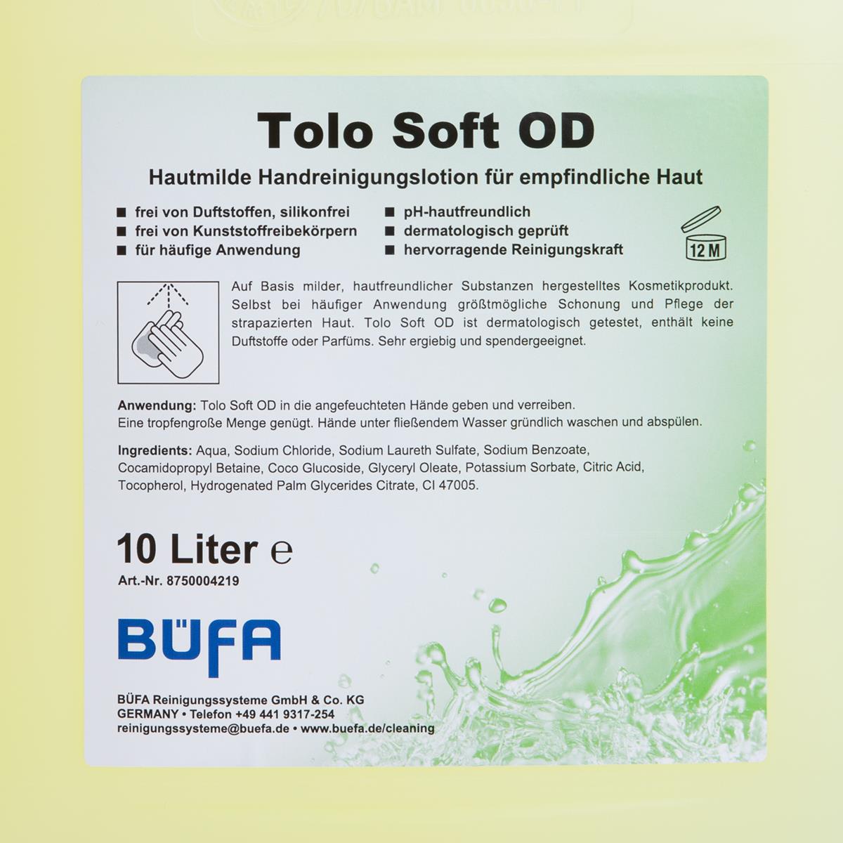 Etikett Flüssige Handseife Tolo-Soft OD