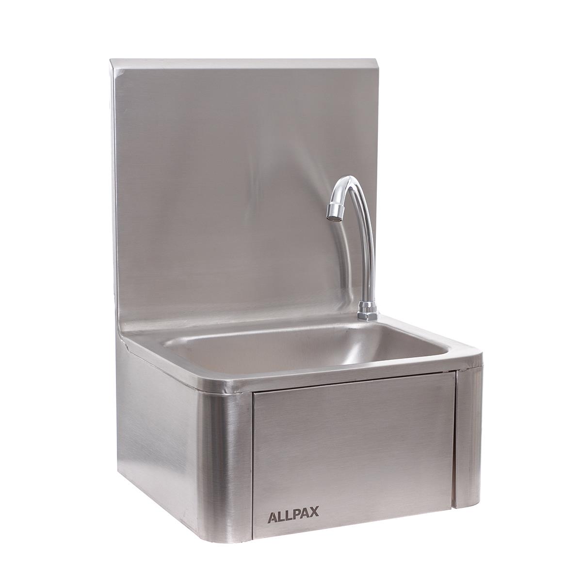 Waschbecken Edelstahl mit Knieschalter