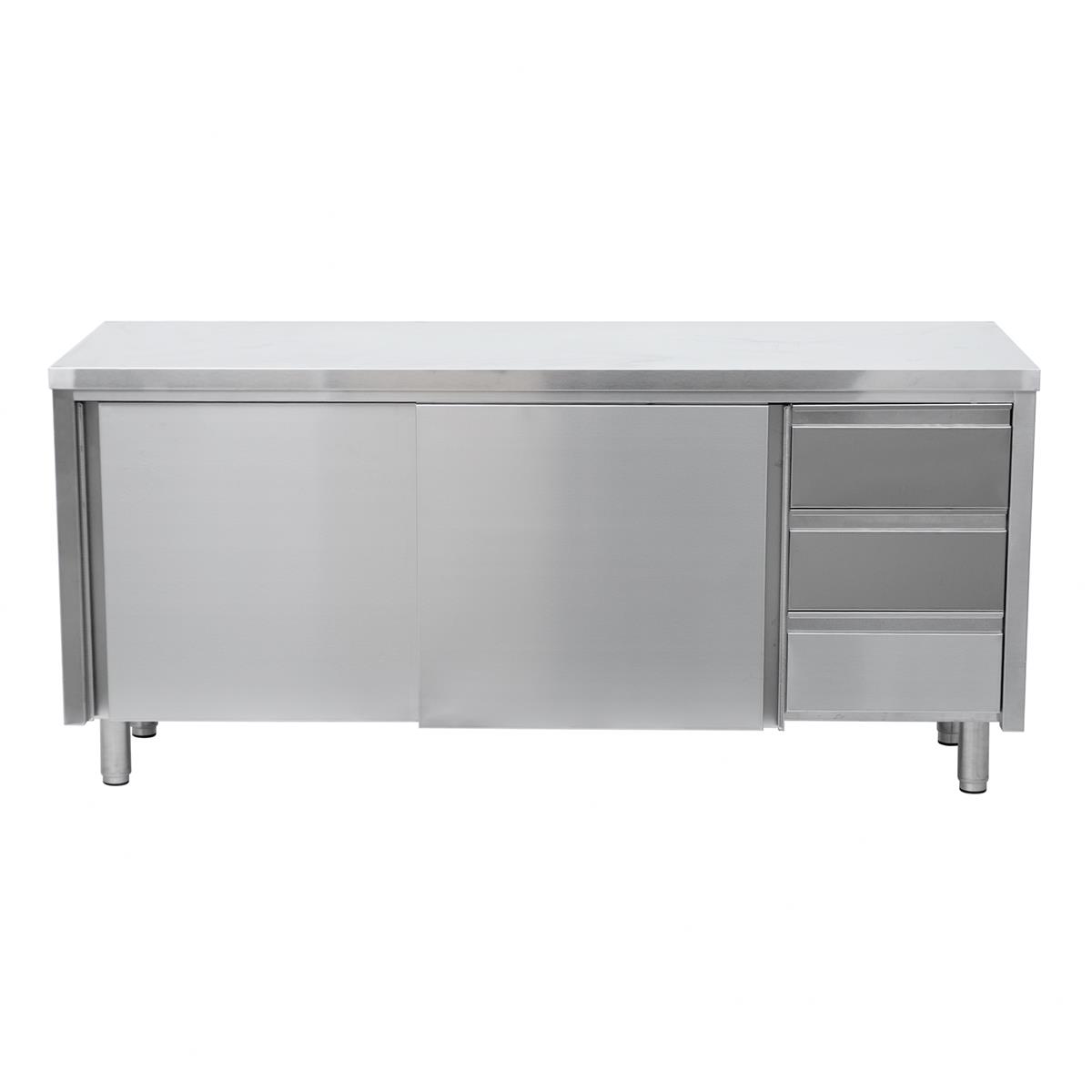 Edelstahlschrank Vorderseite