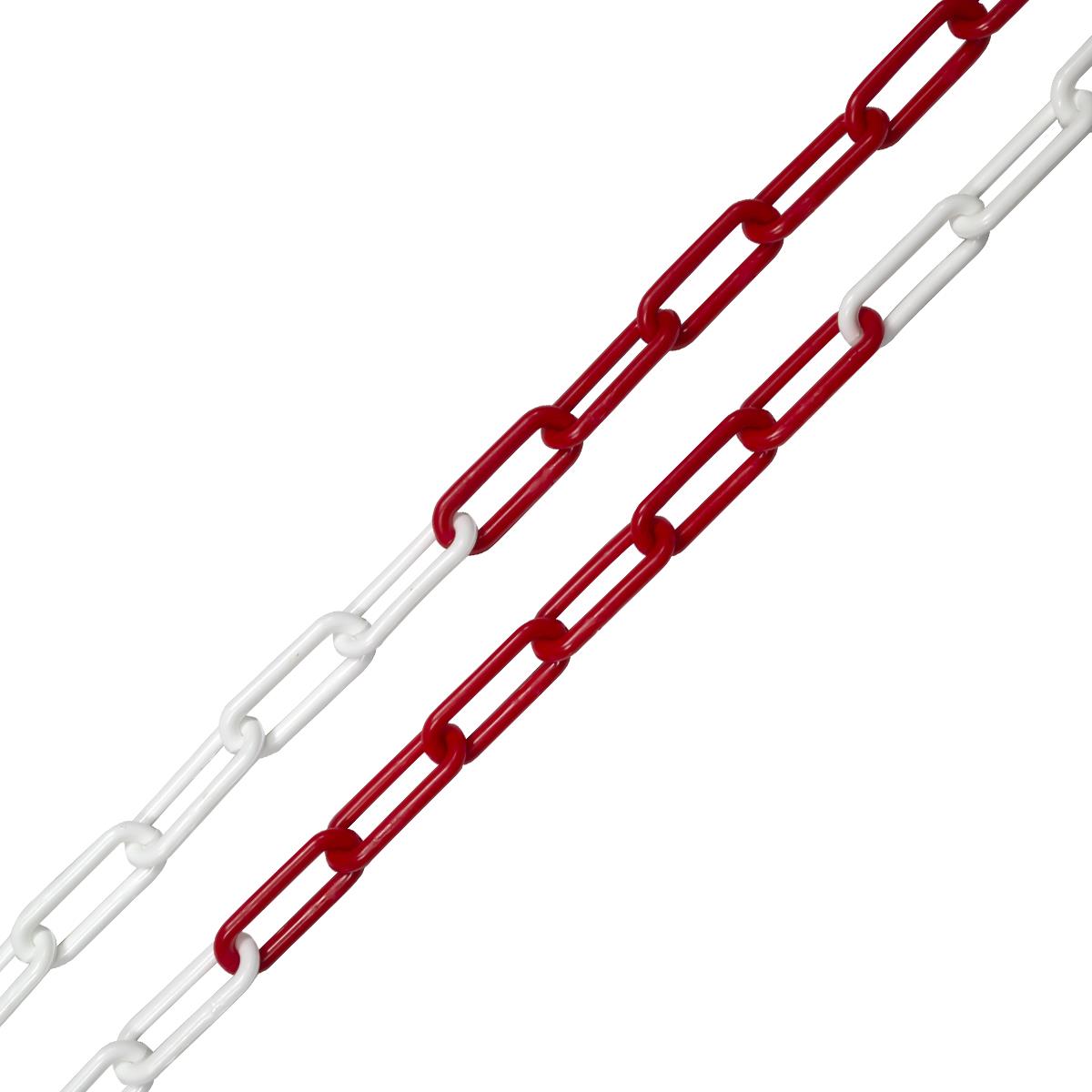 Absperrkette Kunststoff 25 m rot-weiß