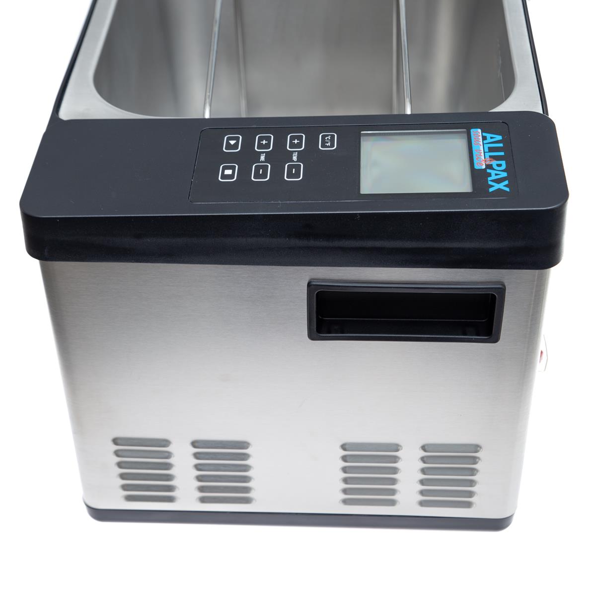 Sous vide Wasserbad Seitenansicht mit Display Oberseite