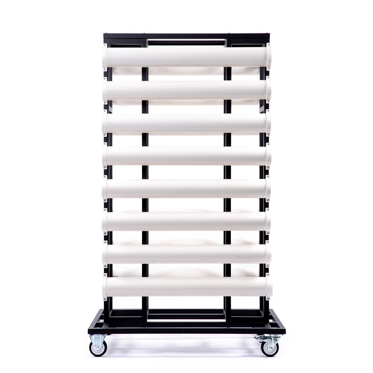 Transportwagen mit PVC Rohren für 16 AbsperrständerTransportwagen mit PVC Rohren für 16 Absperrständer