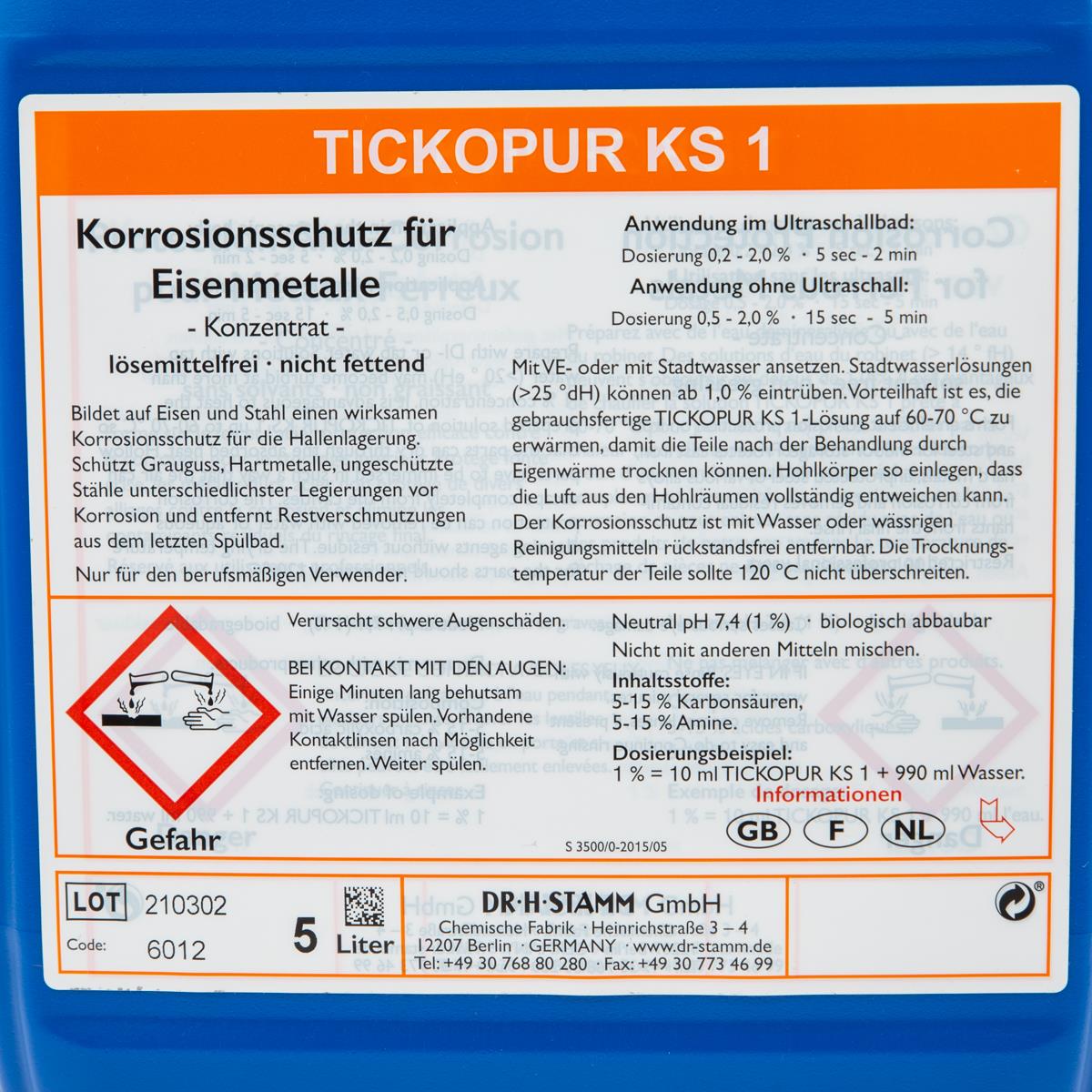 Tickopur KS1 Etikett