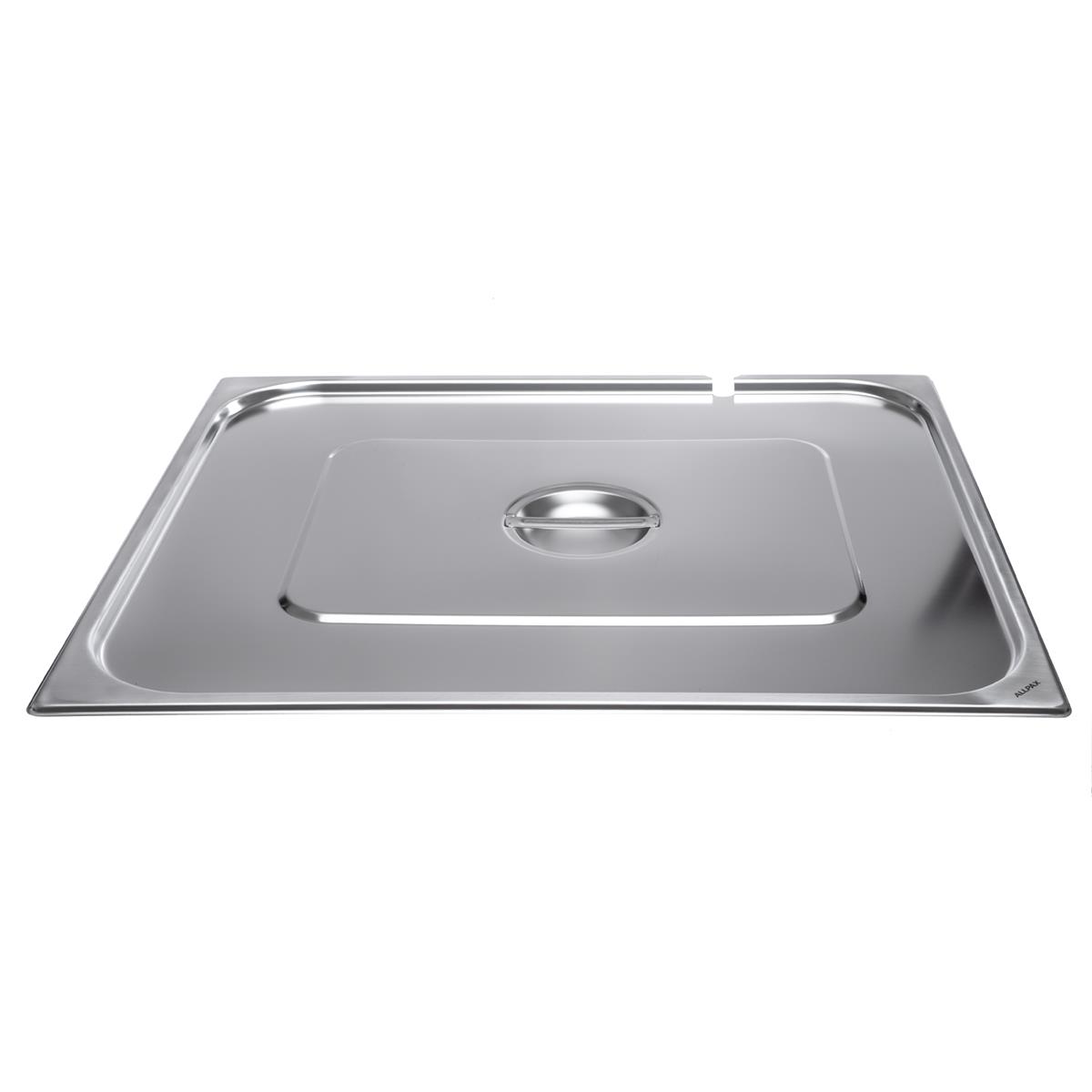 GN Deckel 2/1 mit Aussparung Löffel rostfrei Edelstahl mit Griff - Gastronorm Deckel 2/1 für GN Behälter