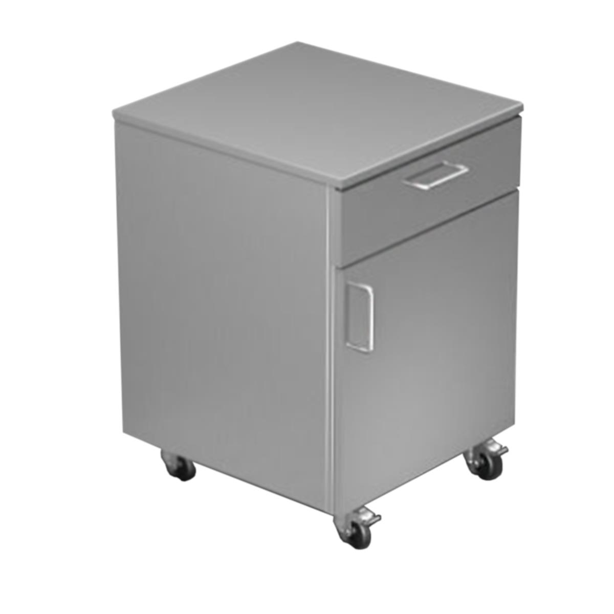 Rollcontainer bedienseitig Flügeltüren und Schublade Höhe 790 mm