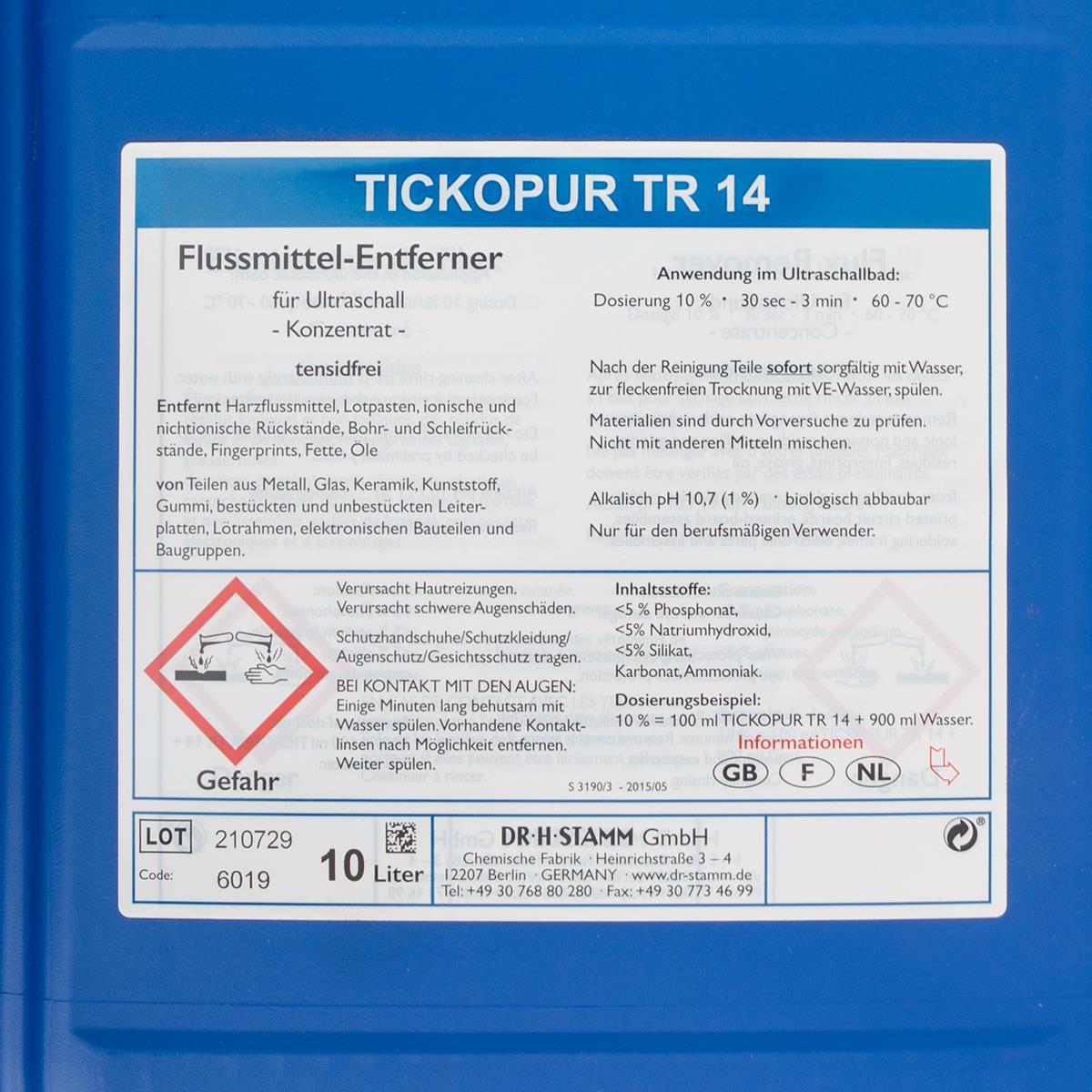 TICKOPUR TR 14 Etikett
