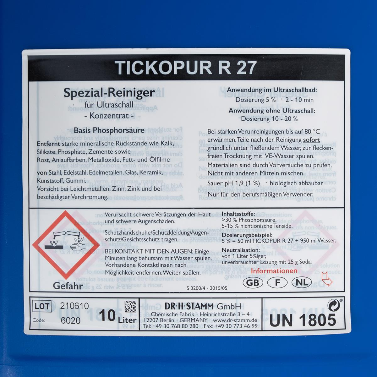 TICKOPUR R 27 Etikett