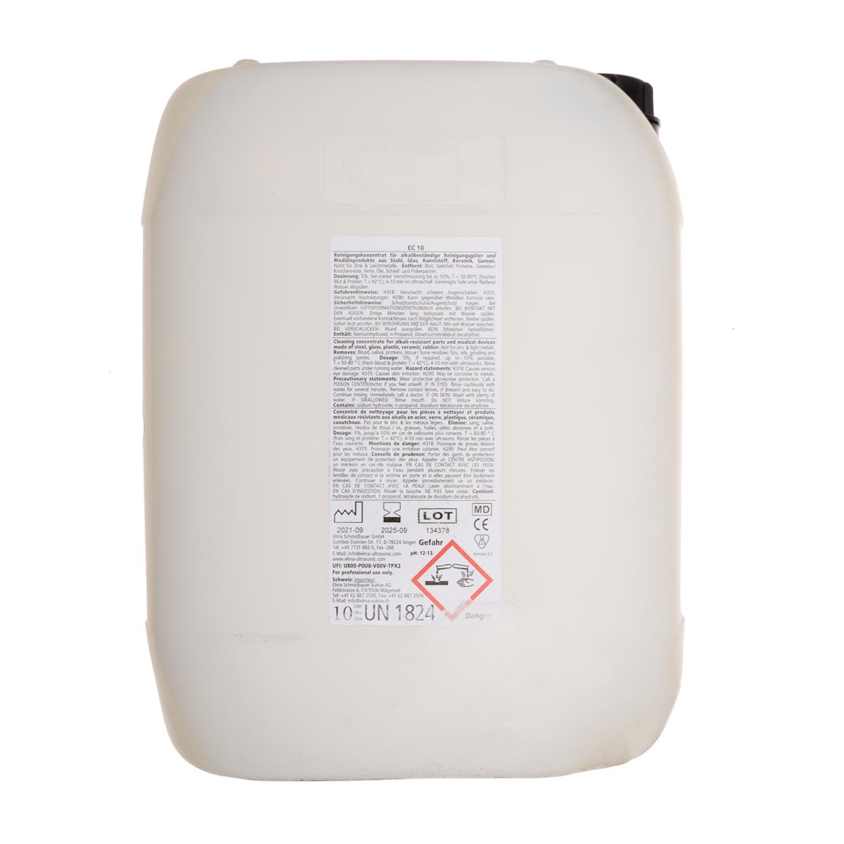 elma clean 10 Etikett Rückseite