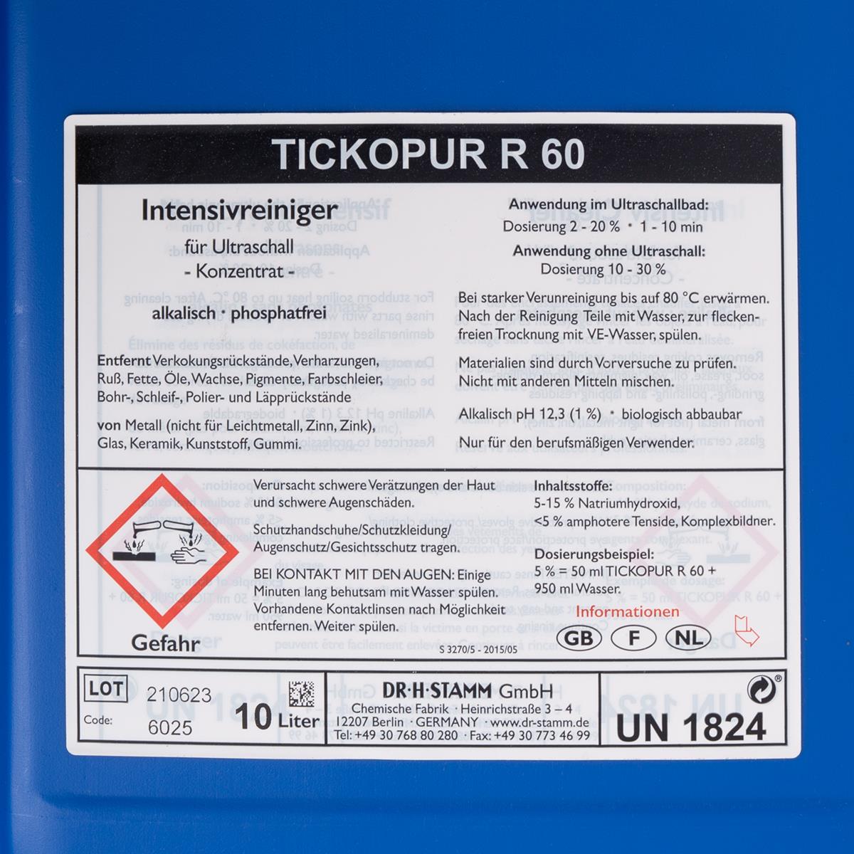 TICKOPUR R 60 Etikett
