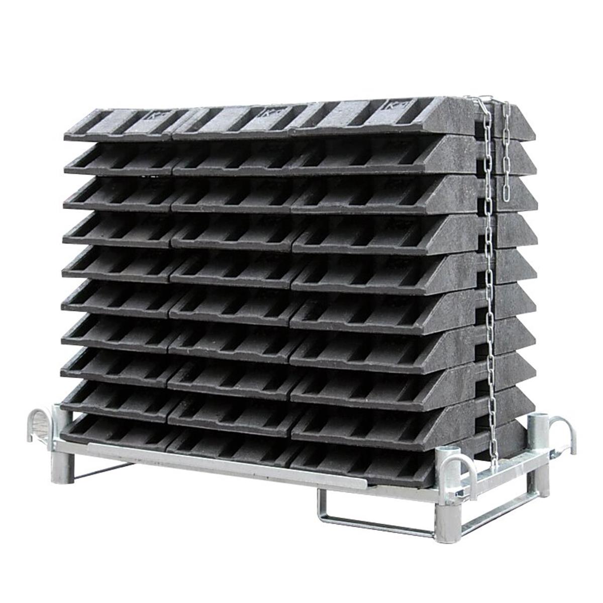 Transportpalette für 30 Fußplatten