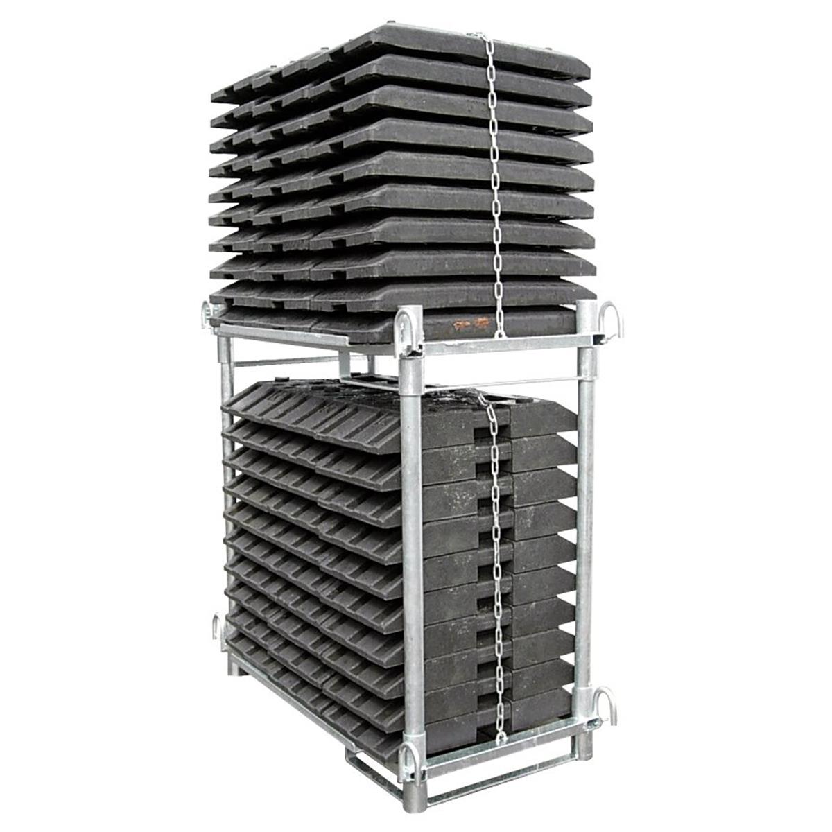 Transportpalette für 30 Fußplatten
