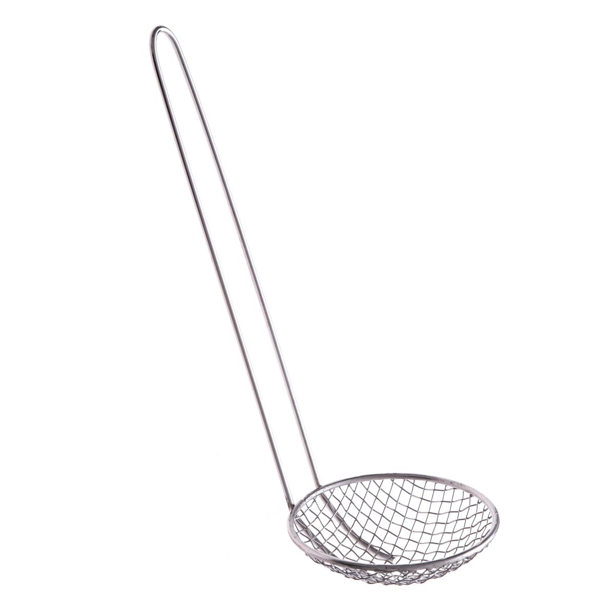 HENDI Frittierlöffel ø 10 x 31 cm Edelstahl Drahtgriff spülmaschinengeeignet, Schaumlöffel, Abseihlöffel