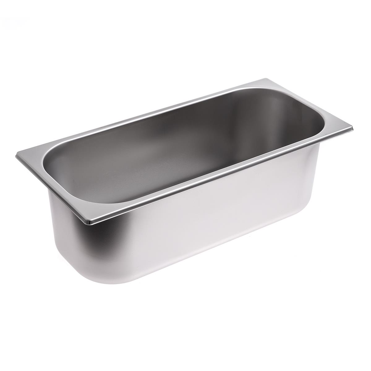 HENDI Eiscremebehälter 5 l edelstahl 36 x 16,5 x 12 cm Wandstärke 0,8 mm spülmaschinengeeignet eistheke, GN Behälter, Aufbewahrungsbehälter