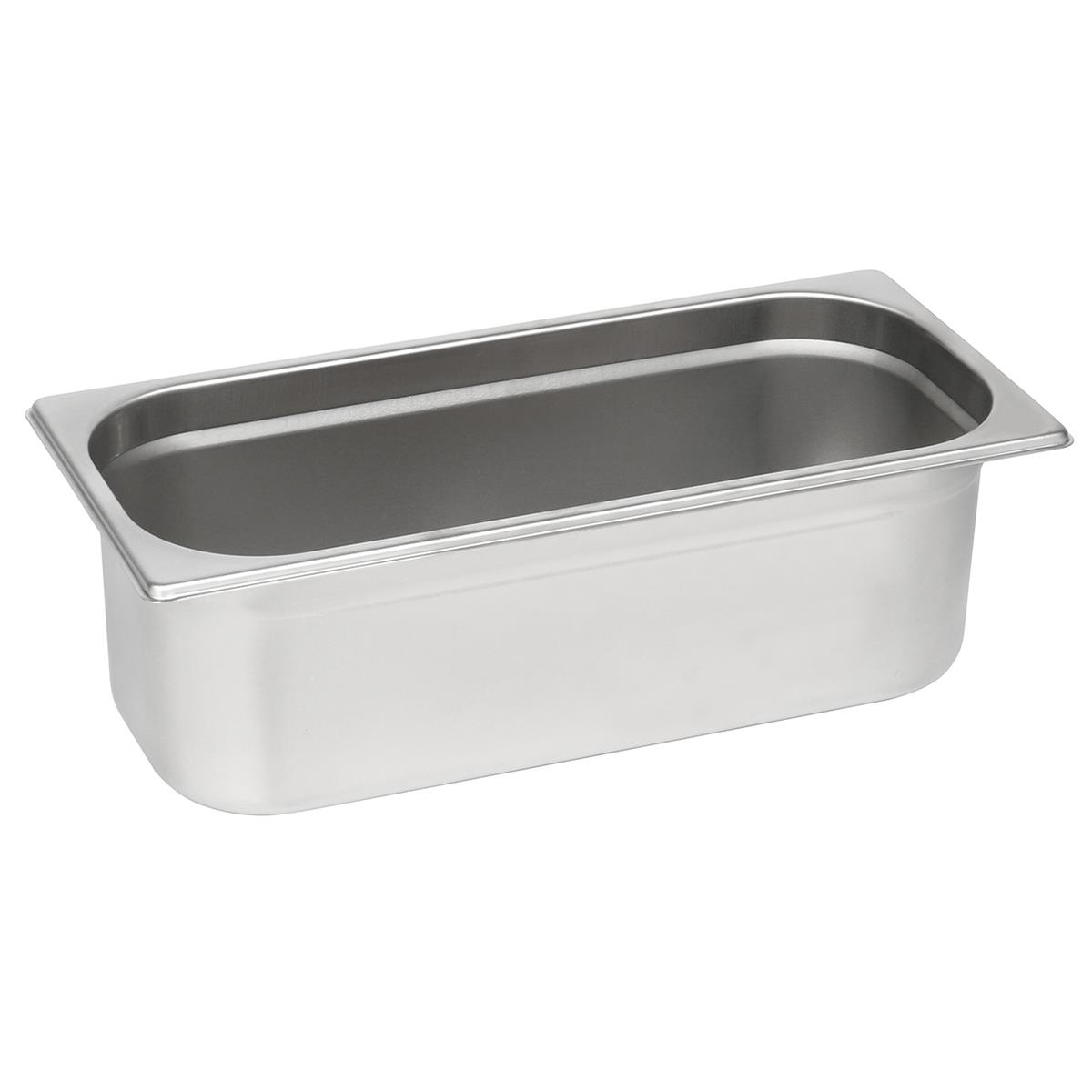 Speiseeisbehälter Edelstahl 5 l - 36 x 16,5 x 11,5 cm - spülmaschinengeeignet, Eiscremebehälter Gastro