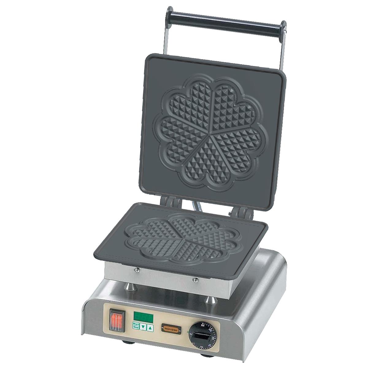 Waffeleisen Herzwaffeln 2 / 4 Stk. à Ø 21 x 1,3 cm - Gusseisen - 2200 W / 4400 W, Profi Waffeleisen Herzform