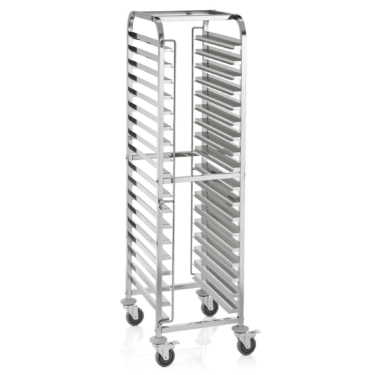 Gastro Regalwagen für 18 Tabletts 62 x 42 x 174 cm 4 schwenkbare Rollen