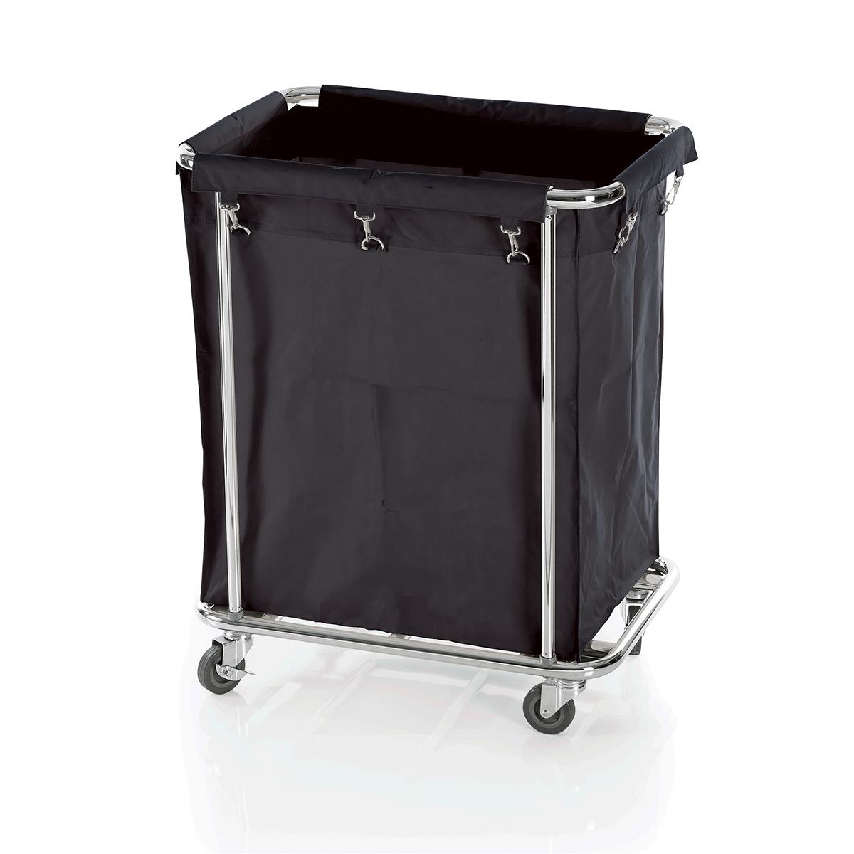 Wäschewagen 65 x 45 x 84 cm Rohrrahmen Ø 2 cm verchromt Nylon 4 schwenkbare Rollen