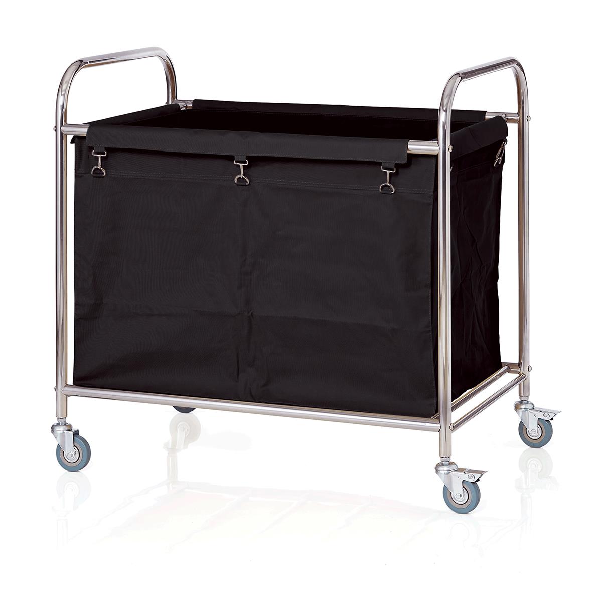 Wäschewagen 90 x 54 x 92 cm Rohrrahmen Ø 2,5 cm Edelstahl Nylon 4 schwenkbare Rollen