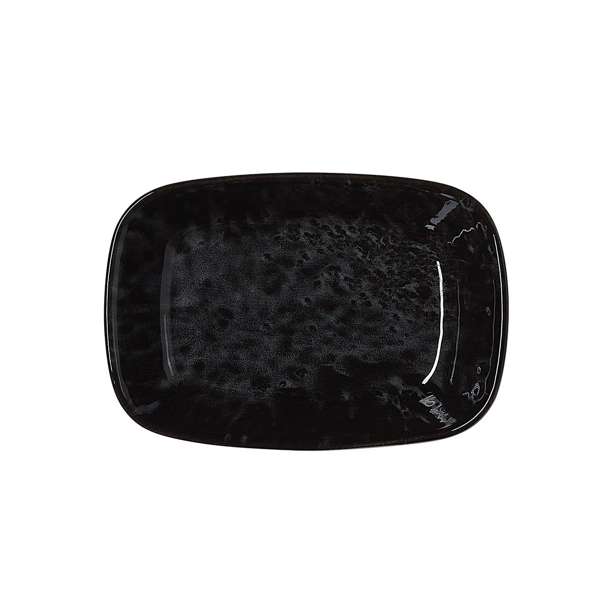 Schalen Set Porzellan rechteckig 12 x 8 x 2,5 cm schwarz 6 Stk. 600 ml, Schüssel Set