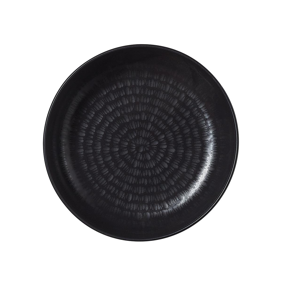 Schalen Set Porzellan ? 15 x 5 cm schwarz 400 ml Spiralen auf Schalenboden, Schüssel