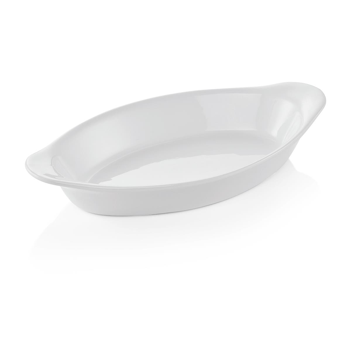 Backform Porzellan oval 25 cm – weiß, spülmaschinengeeignet, 6er Set