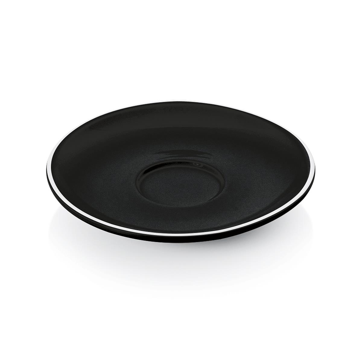 Untertasse Serie Italia Ø 12,5 cm schwarz/weiß Rand 6 Stk