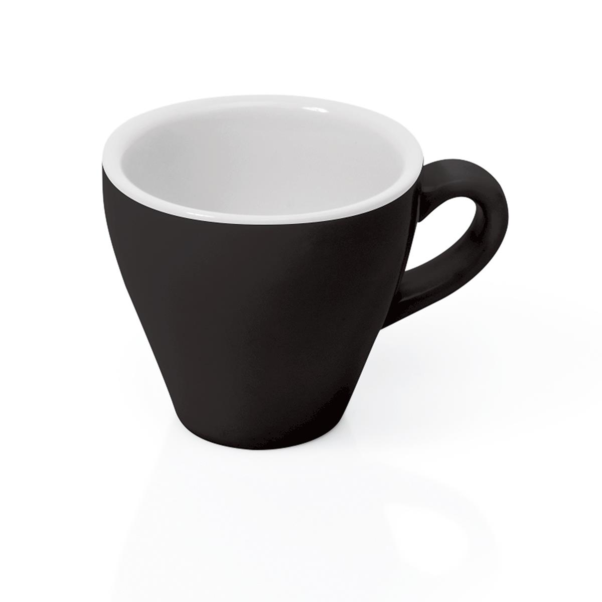Espressotasse Porzellan schwarz 90 ml Serie Italia spülmaschinengeeignet 6 Stück