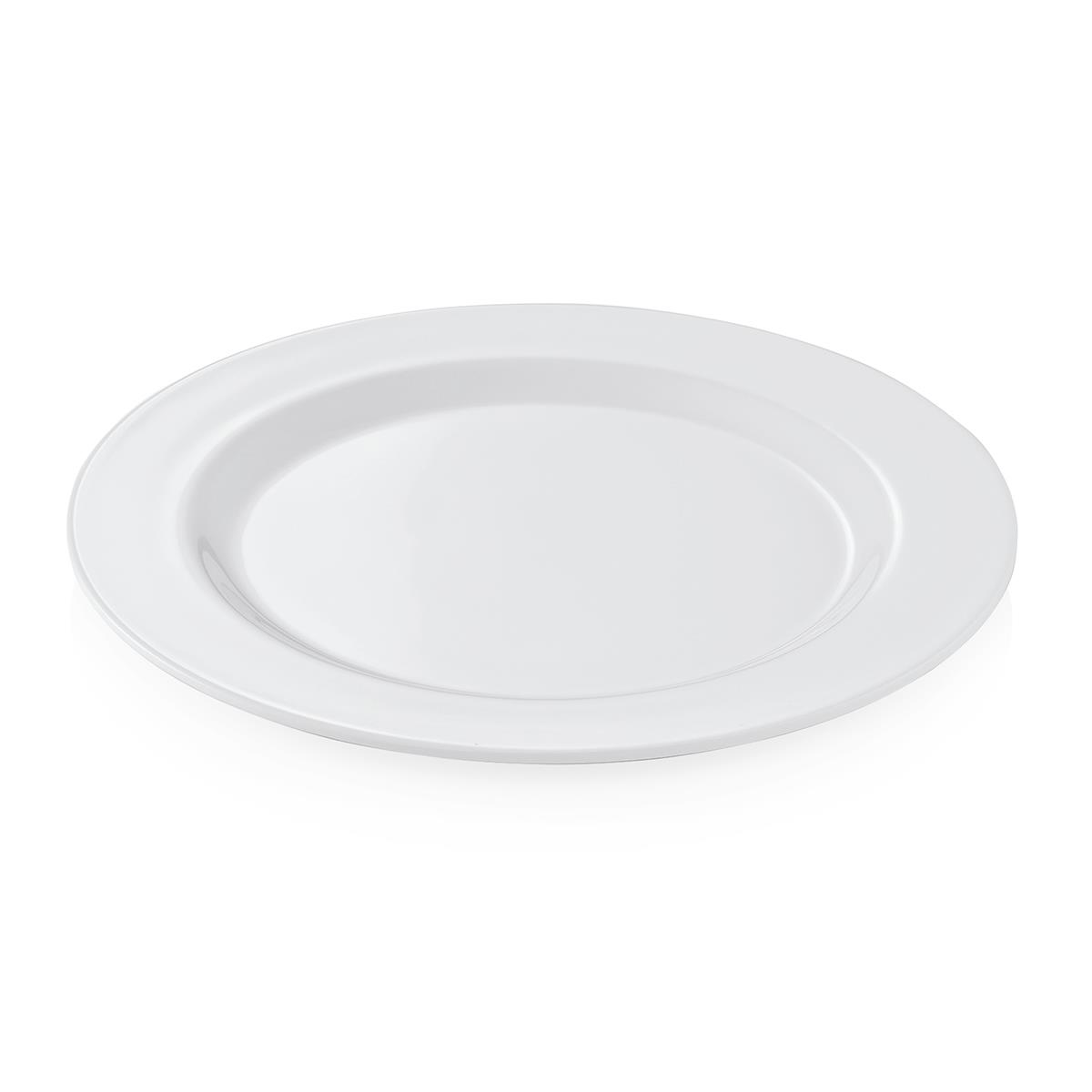 Melamin Teller flach Ø 25 cm – rund, weiß, spülmaschinengeeignet, 12er Set