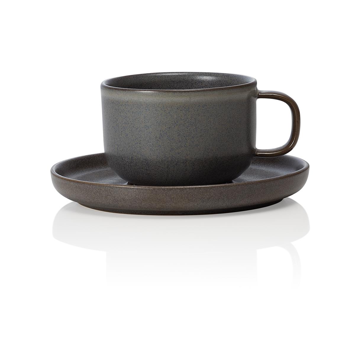 Ober- und Untertasse Stone Grey