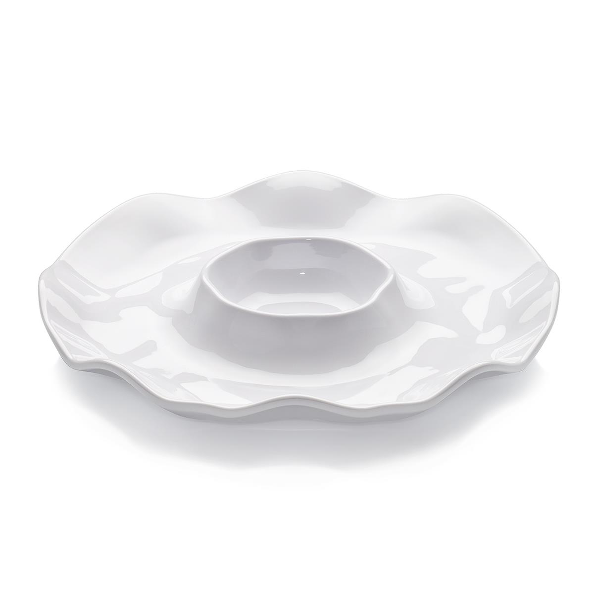 Dipteller Melamin Ø 40 x 5 cm weiß spülmaschinengeeignet, Dipschale