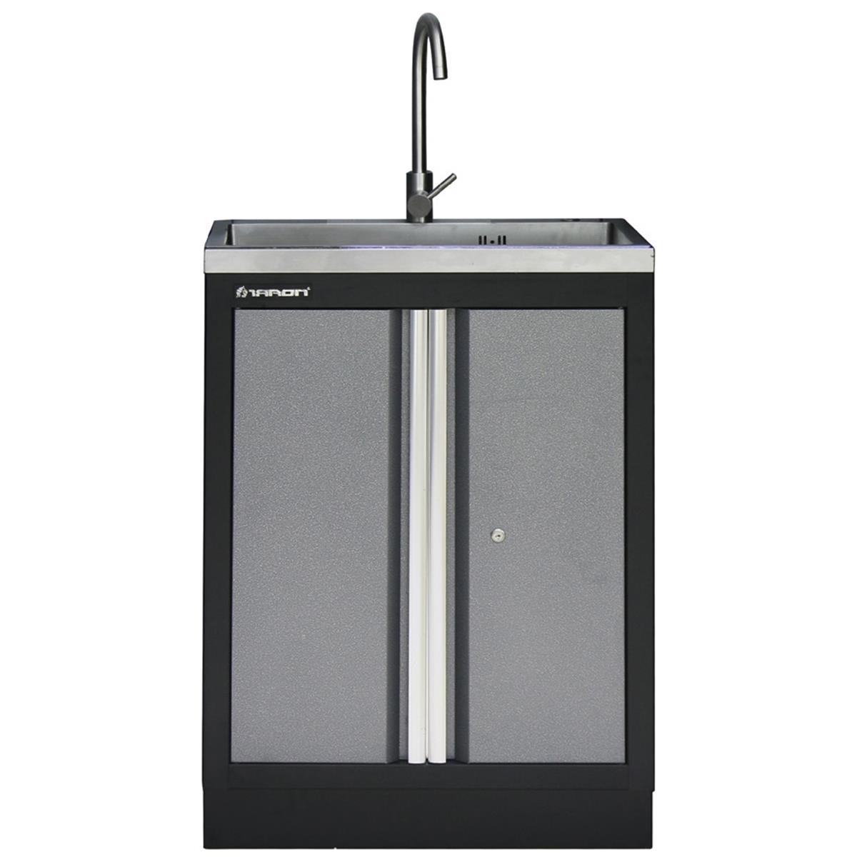 Waschbecken mit Werkstattschrank
