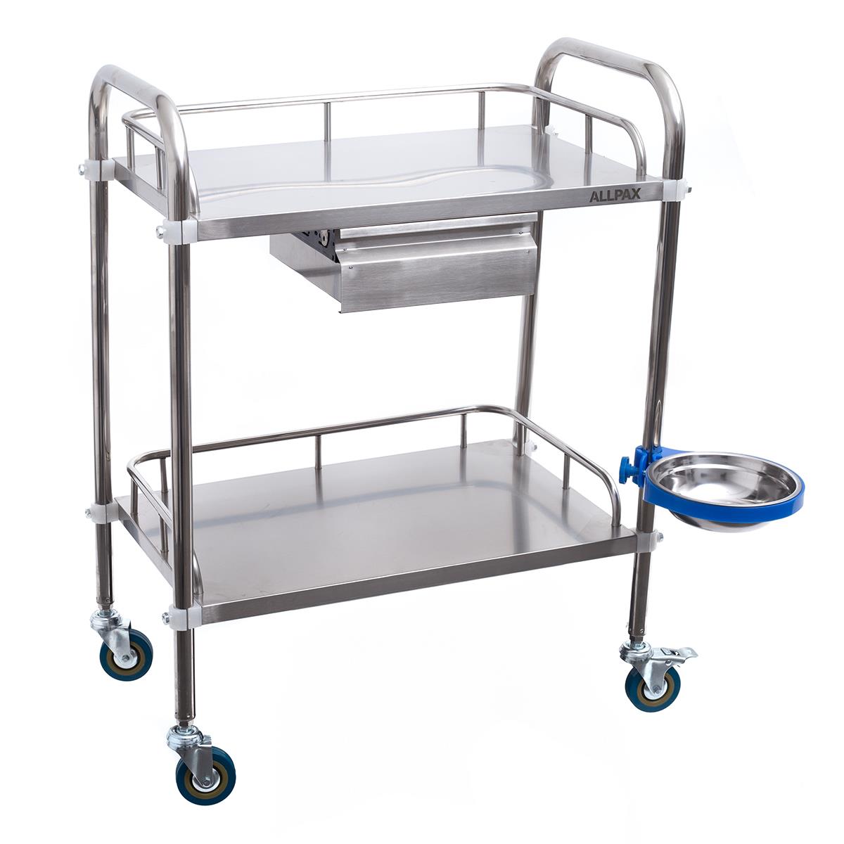 Laborwagen mit 2 Ablagen und Schublade