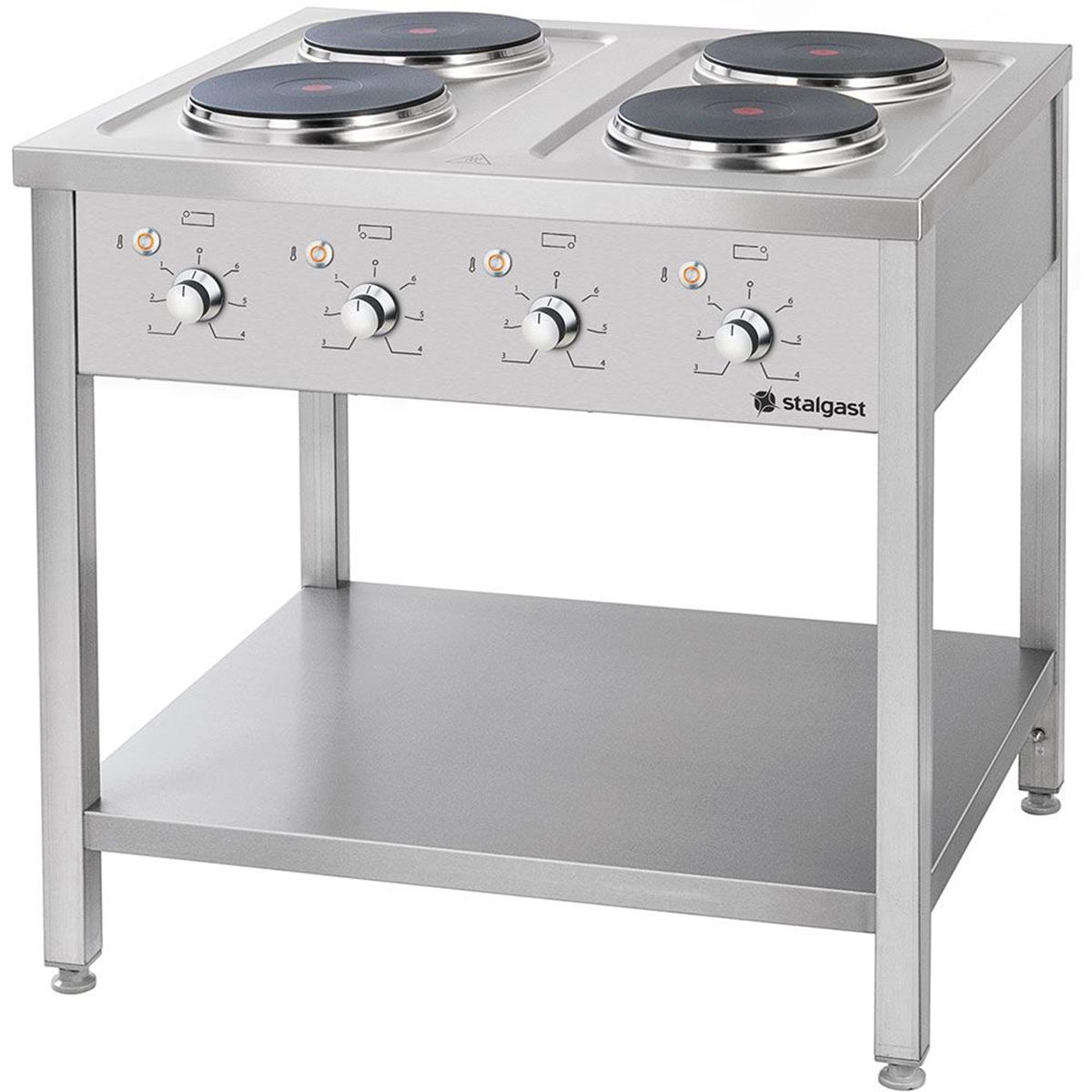 Elektroherd Serie 700 – 4 oder 6 Platten à 2,6 kW, 800 oder 1200 mm, Edelstahl, 400 V