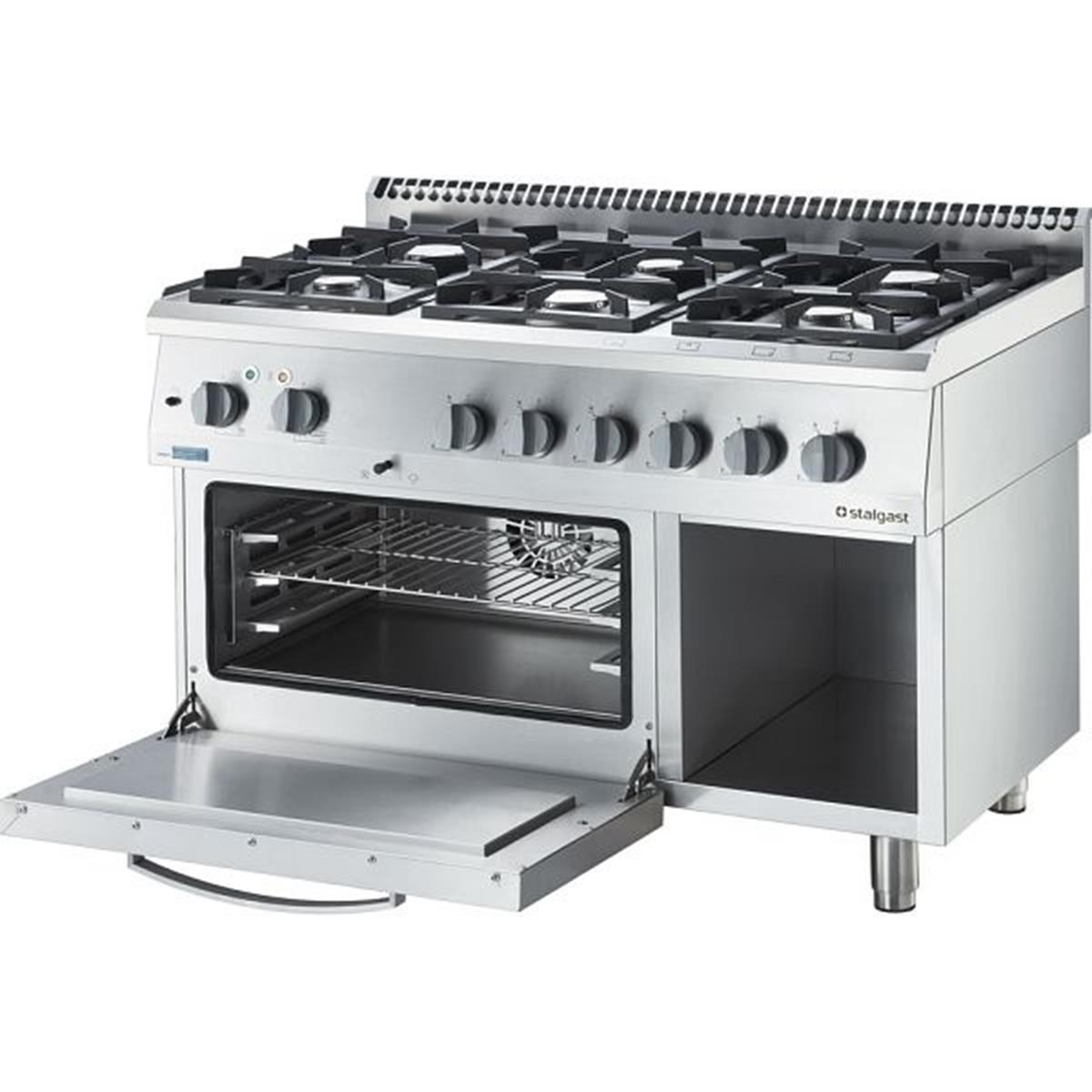 Gasherd Basic mit 6 Brennern &amp; Elektro-Umluft-Backofen GN1/1, Serie 700 ND