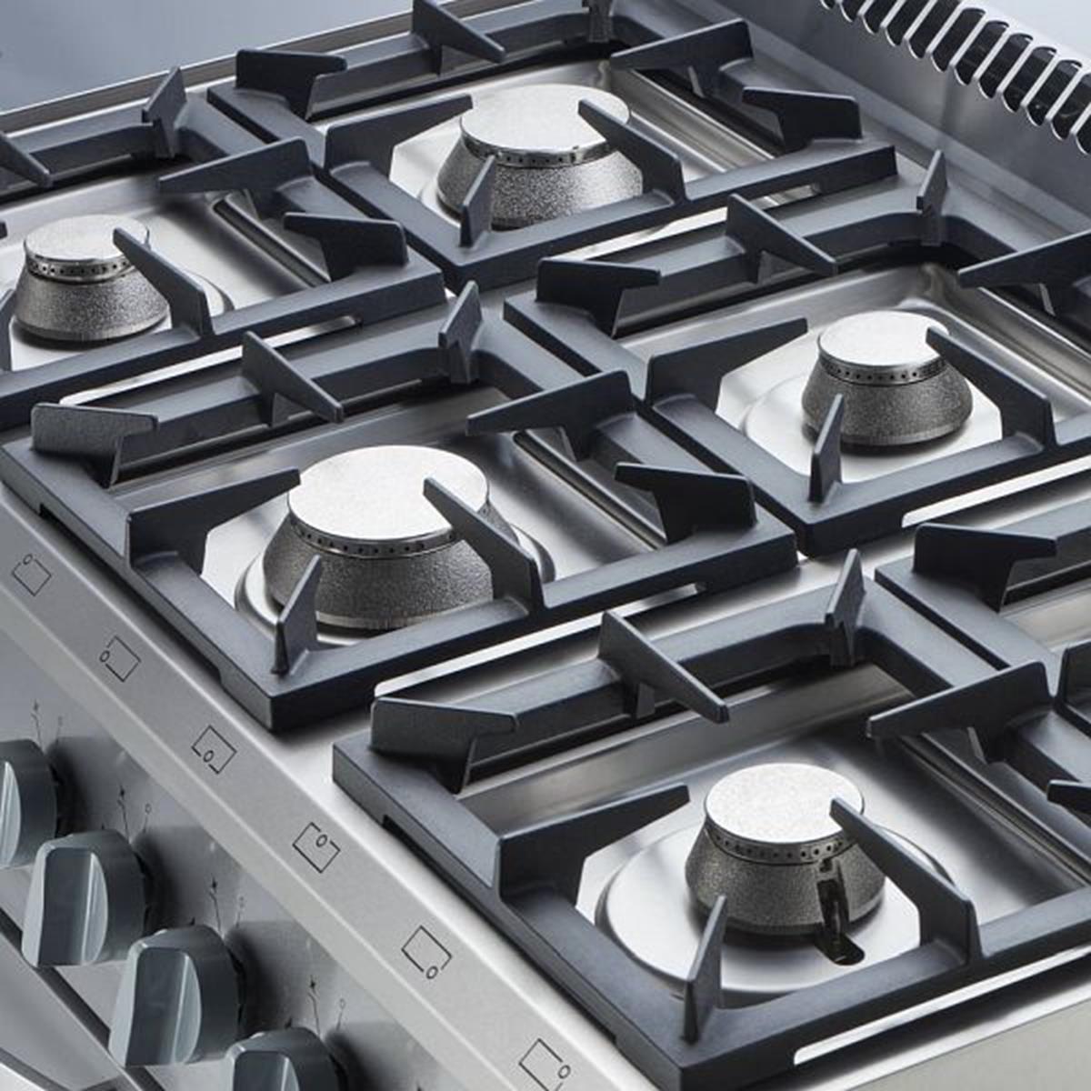 Gasherd Basic mit 6 Brennern &amp; Elektro-Umluft-Backofen GN1/1, Serie 700 ND